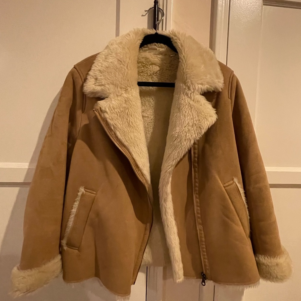 Soft Brown Sherpa Jacket Uniqlo